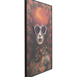 Tableau encadré LED Fancy Red Lady 120x80cm