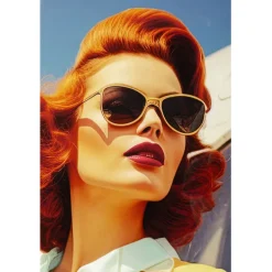 Tableau encadré LED Jetset Lean Lady 120x80cm