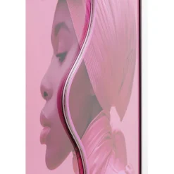 Tableau encadré LED Pink Woman 80x80cm