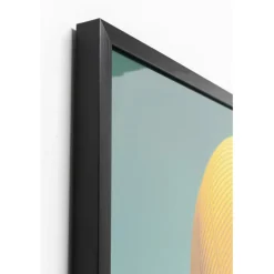 Tableau encadré LED Sun Hat Woman jaune 80x80cm