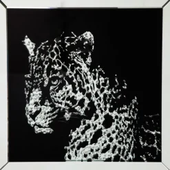 Tableau encadré Miroir Leopard 80x80cm