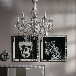 Tableau encadré Miroir Leopard 80x80cm