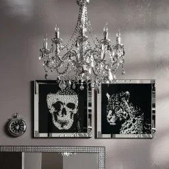 Tableau encadré Mirror Skull 100x100cm
