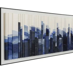 Tableau encadré Shadow Skyline bleu 160x60cm