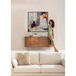 Tableau encadré Visione Obliquo 100x100cm
