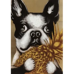 Tableau sur toile Dog with Pineapple 80x80cm