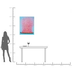 Tableau sur toile Flower Boat bleu-fuchsia 80x100
