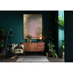 Tableau sur toile Flower Boat doré-fuchsia Pink