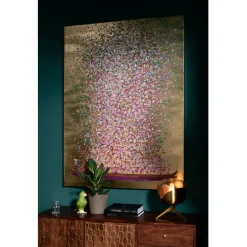 Tableau sur toile Flower Boat doré-fuchsia Pink