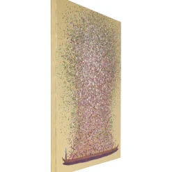 Tableau sur toile Flower Boat doré-fuchsia Pink