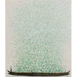 Tableau sur toile Flower Boat beige vert 80x100cm
