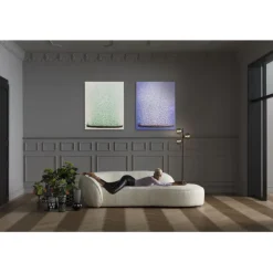 Tableau sur toile Flower Boat beige vert 80x100cm