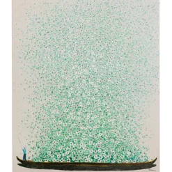 Tableau sur toile Flower Boat beige vert 120x160cm