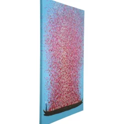 Tableau sur toile Flower Boat bleu-fuchsia 120x160