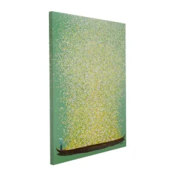 Tableau sur toile Flower Boat vert jaune 80x100cm