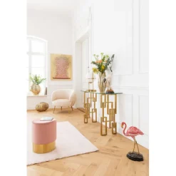 Tableau sur toile Flower Boat doré-fuchsia 80x100