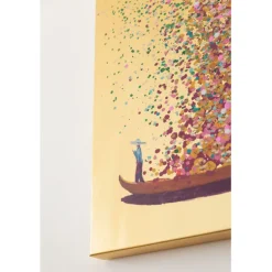 Tableau sur toile Flower Boat doré-fuchsia 80x100