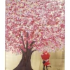 Tableau sur toile Flower Couple doré-fuchsia80x100