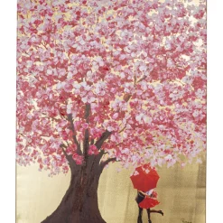 Tableau sur toile Flower Couple doré-fuchsia80x100