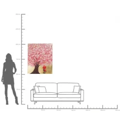 Tableau sur toile Flower Couple doré-fuchsia80x100