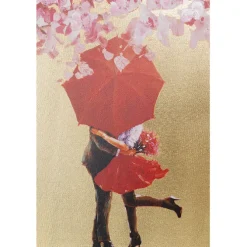 Tableau sur toile Flower Couple doré-fuchsia80x100
