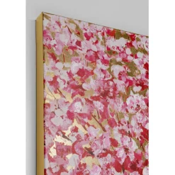Tableau sur toile Flower Couple doré-fuchsia80x100