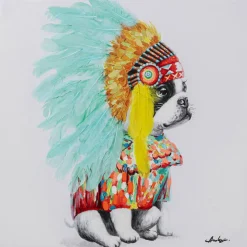 Tableau sur toile Headdress Dog 80x80cm