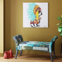 Tableau sur toile Headdress Dog 80x80cm