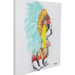 Tableau sur toile Headdress Dog 80x80cm
