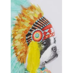 Tableau sur toile Headdress Dog 80x80cm