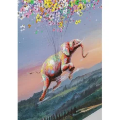 Tableau sur toîle Flying Elephant At Night 120x160
