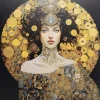 Tableau verre Art Nouveau Lady 3D 120x120cm