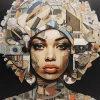 Tableau verre 3D Art Geo Women 120x120cm