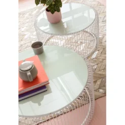 Tables basses Wire blanches (set de 2)