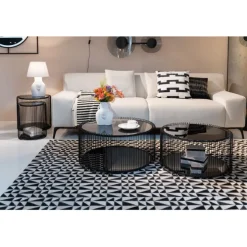 Tables d appoint Wire Cut Out noir (2/Set)