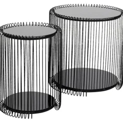 Tables d appoint Wire Cut Out noir (2/Set)
