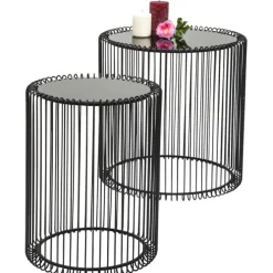 Tables d appoint Wire noir (set/2) Ø44cm