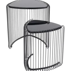 Tables d appoint Wire Triangle noir (2/Set)