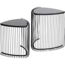Tables d appoint Wire Triangle noir (2/Set)