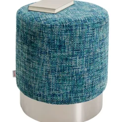 Tabouret Berry High silver bleu Ø39cm