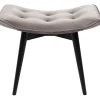 Tabouret Black Vicky velours gris 46x59cm