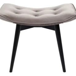 Tabouret Black Vicky velours gris 46x59cm