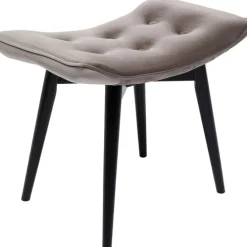 Tabouret Black Vicky velours gris 46x59cm