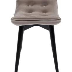 Tabouret Black Vicky velours gris 46x59cm