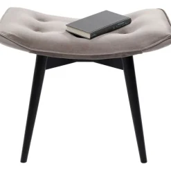 Tabouret Black Vicky velours gris 46x59cm