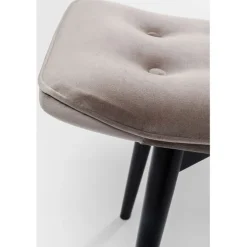 Tabouret Black Vicky velours gris 46x59cm