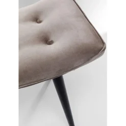 Tabouret Black Vicky velours gris 46x59cm
