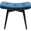 Tabouret Black Vicky velours bleu pétrole 59x37cm
