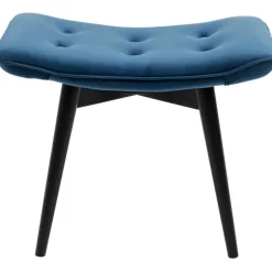 Tabouret Black Vicky velours bleu pétrole 59x37cm