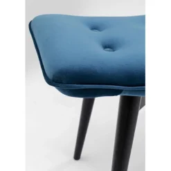 Tabouret Black Vicky velours bleu pétrole 59x37cm